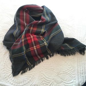 Land’s End Stripe/Plaid Triangle Scarf